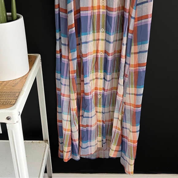 TYLHO Plaid Colorful Maxi Button Up Shirt Dress S - Picture 4 of 13